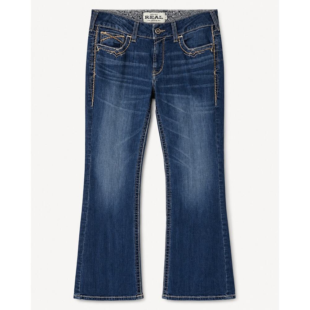 Ariat R.E.A.L. Denim Jeans Women’s 31 Short Bootcut Blue Western Cowgirl